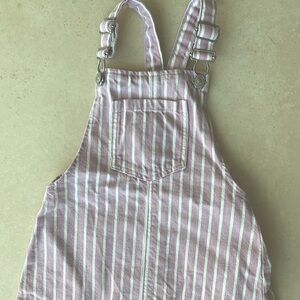 Toddler Girls Striped Twill Overall Jumper Denim Skirt
